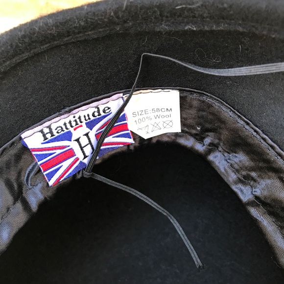 Ladies Black Felt Cloche Hat - Picture 4 of 6